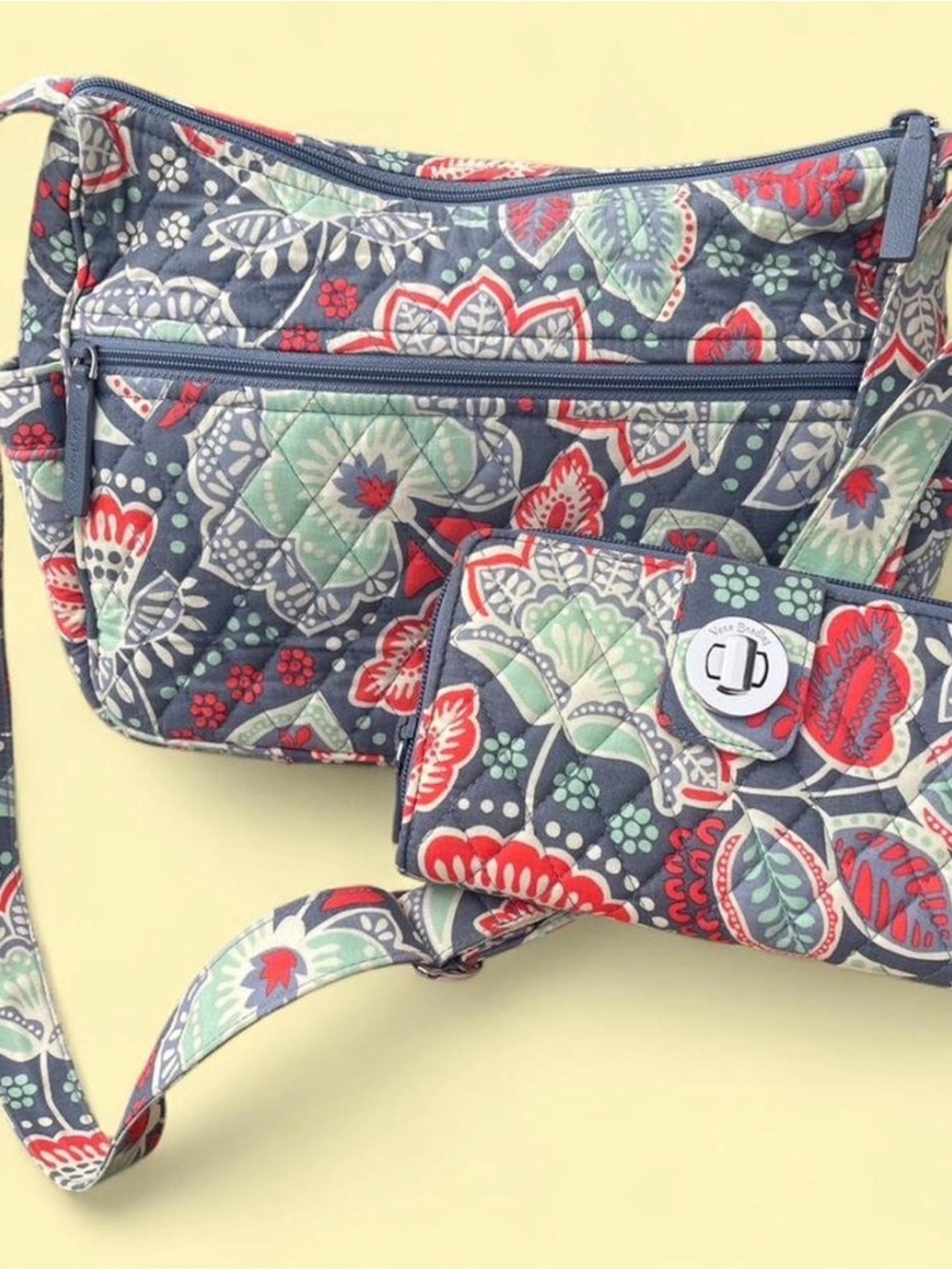 Vera Bradley nomadic floral crossbody bag with matching wallet